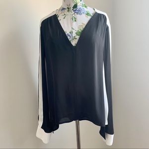 BCBGMaxAzria Block Print Blouse